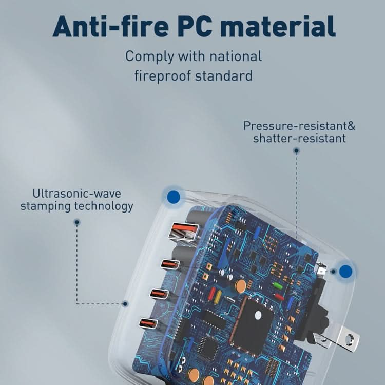 LDNIO Q408 100W GaN USB+3 USB-C / Type-C Interface Charger with 1m 100W USB-C / Type-C to USB-C / Type-C Data Cable