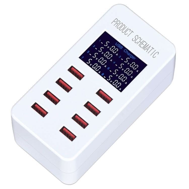 A8B 50W 8 Ports USB Smart Charging Station with Digital Display