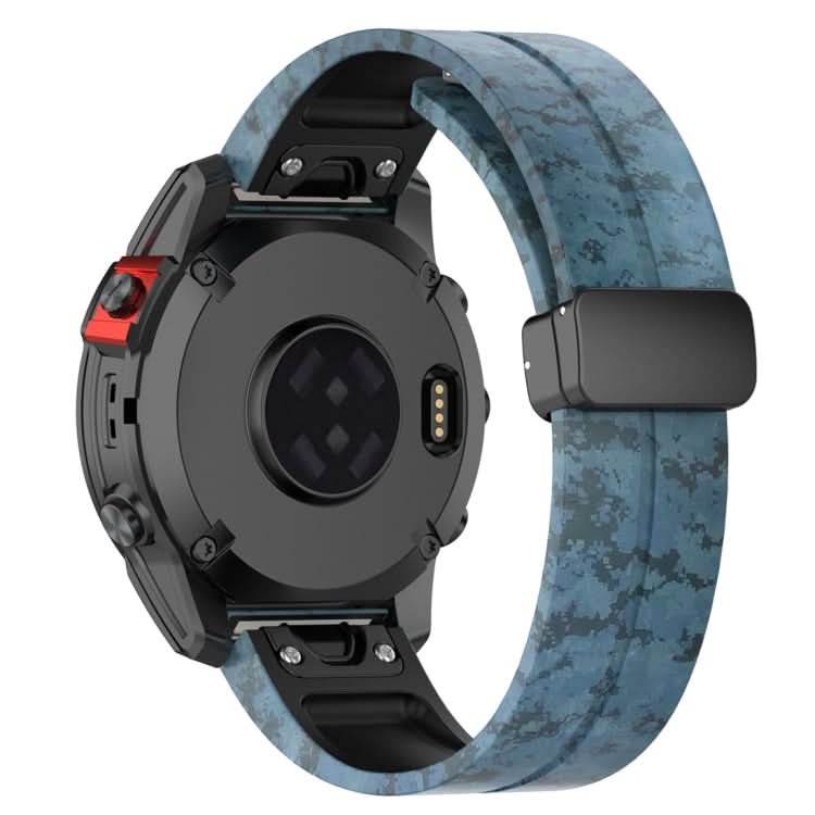 Magnetic Folding Black Buckle Color Printed Silicone Watch Band