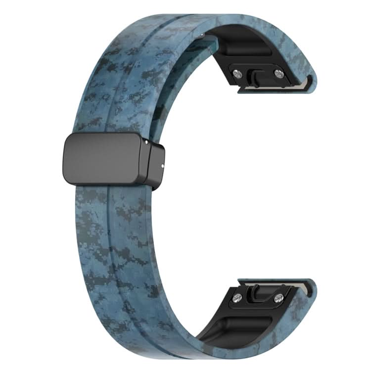 Magnetic Folding Black Buckle Color Printed Silicone Watch Band