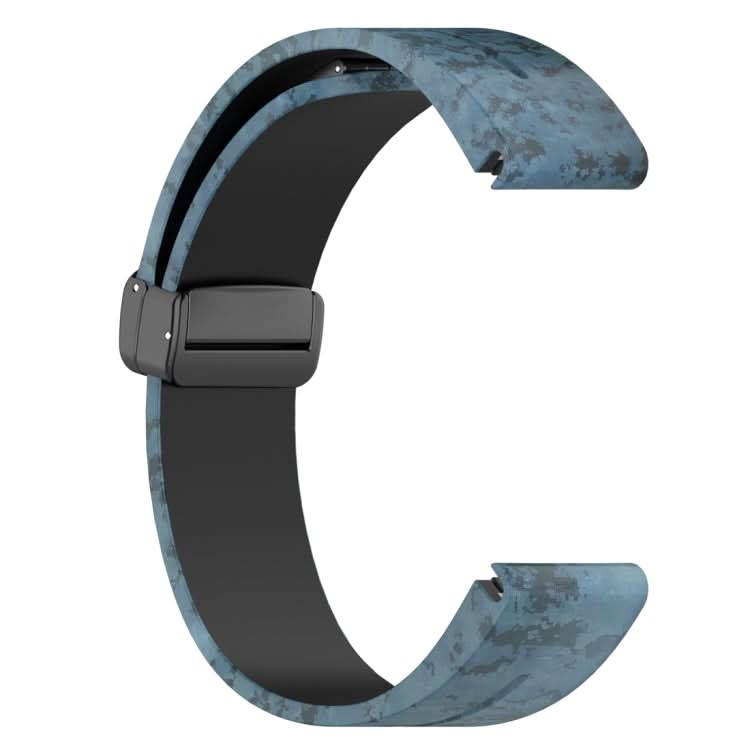 Magnetic Folding Black Buckle Color Printed Silicone Watch Band