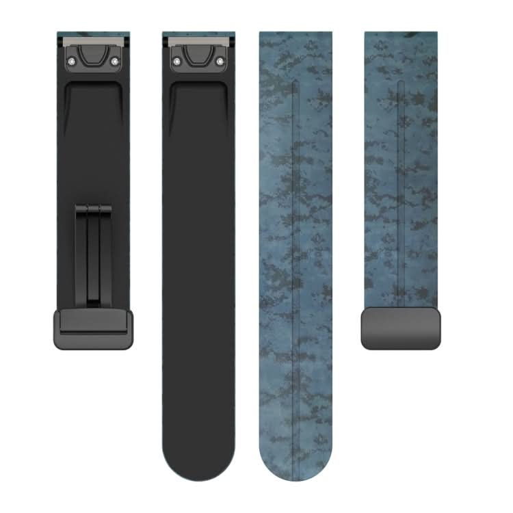 Magnetic Folding Black Buckle Color Printed Silicone Watch Band