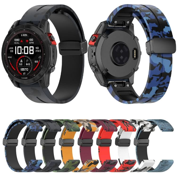 Magnetic Folding Black Buckle Color Printed Silicone Watch Band