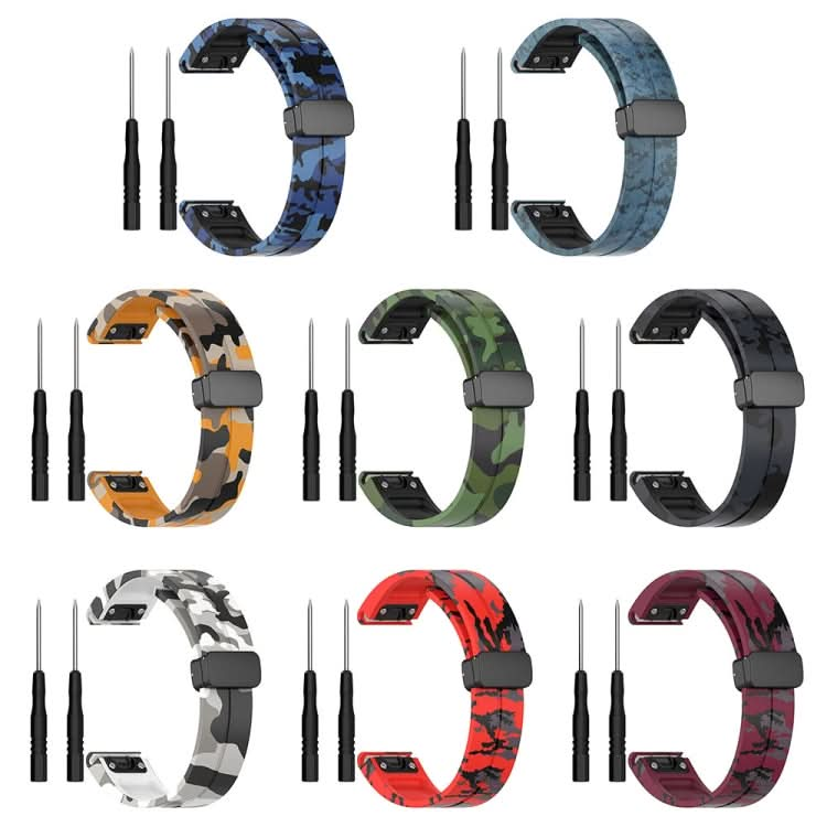 Magnetic Folding Black Buckle Color Printed Silicone Watch Band