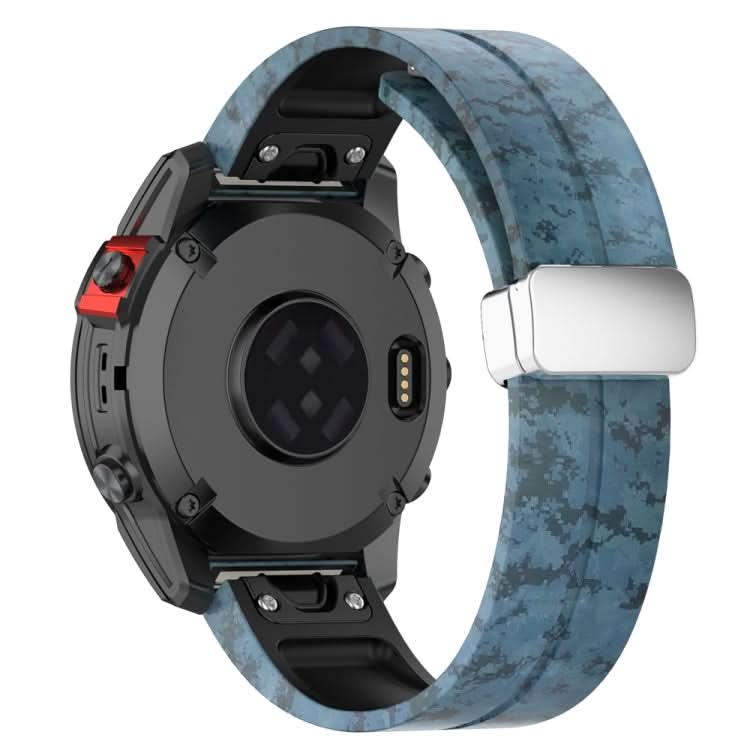 Magnetic Folding Silver Buckle Color Printed Silicone Watch Band