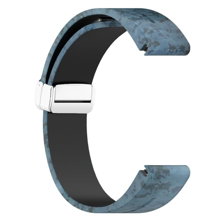 Magnetic Folding Silver Buckle Color Printed Silicone Watch Band