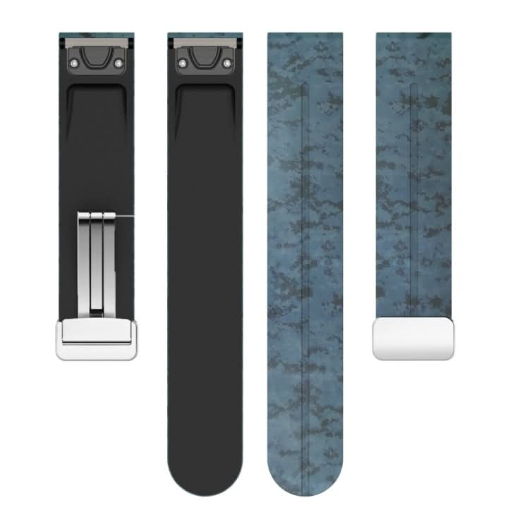 Magnetic Folding Silver Buckle Color Printed Silicone Watch Band