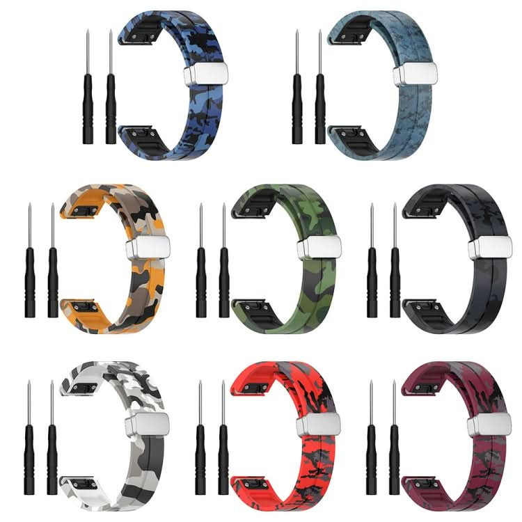 Magnetic Folding Silver Buckle Color Printed Silicone Watch Band