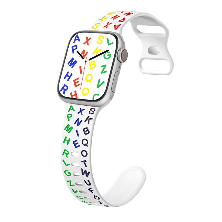 English Letters Style Butterfly Buckle Silicone Watch Band, Series 12