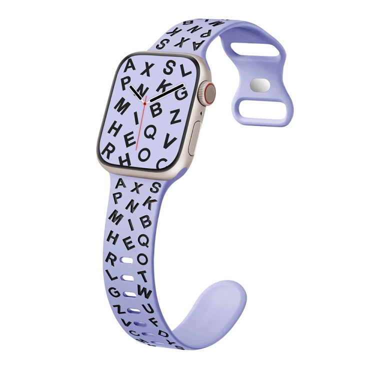 English Letters Style Butterfly Buckle Silicone Watch Band, Series 17 My Store