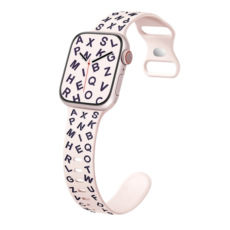 English Letters Style Butterfly Buckle Silicone Watch Band, Series 4