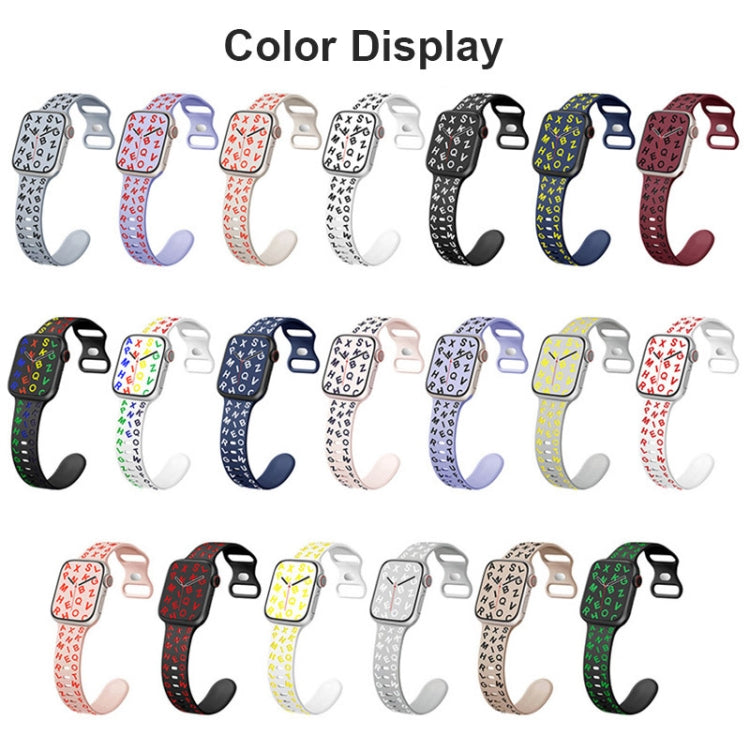 English Letters Style Butterfly Buckle Silicone Watch Band, Series 23