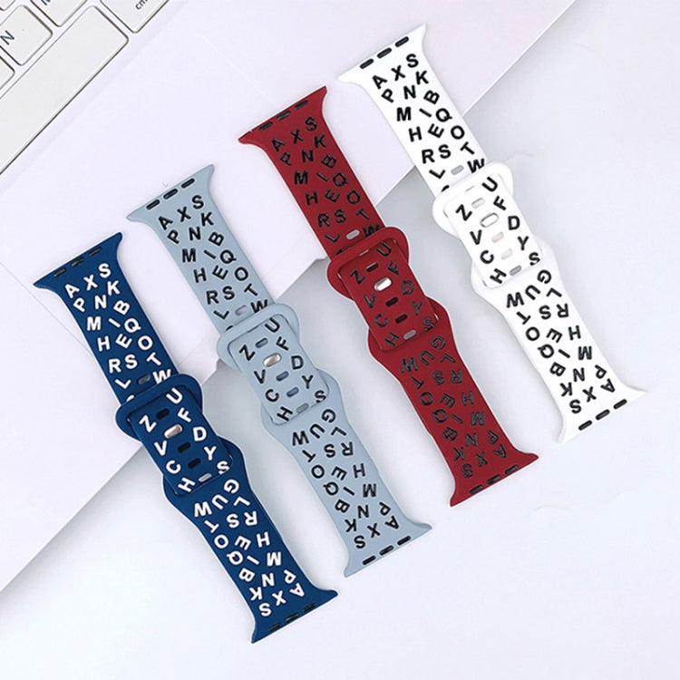 English Letters Style Butterfly Buckle Silicone Watch Band, Series 1