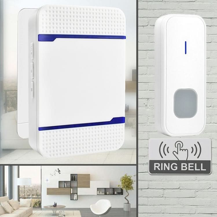 N15K-2T1-B 110dB IP55 Waterproof Wireless Doorbell, Receiver x 1 and Transmitter x 2, US Plug Reluova