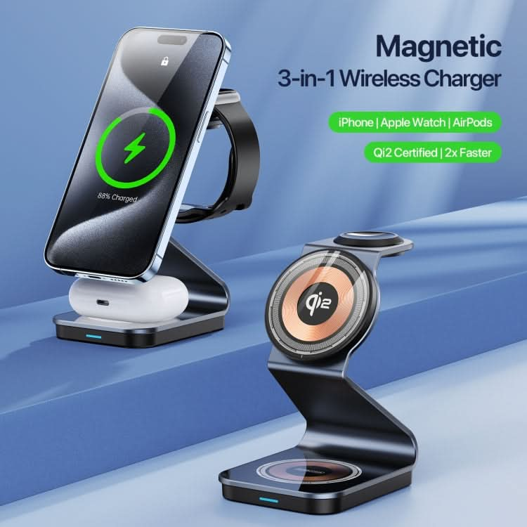 DUZZONA W21 Qi2 15W 3 in 1 Magnetic Wireless Charger Stand