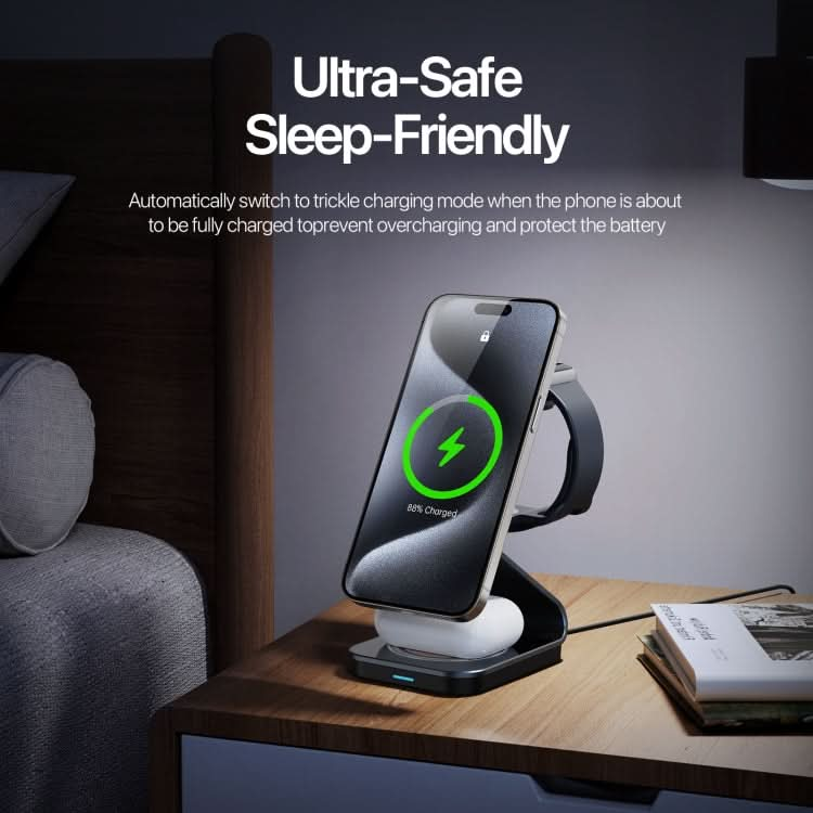 DUZZONA W21 Qi2 15W 3 in 1 Magnetic Wireless Charger Stand