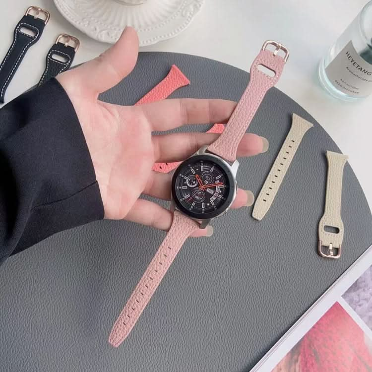 T-shaped Starry Sky Style Litchi Texture Genuine Leather Watch Band