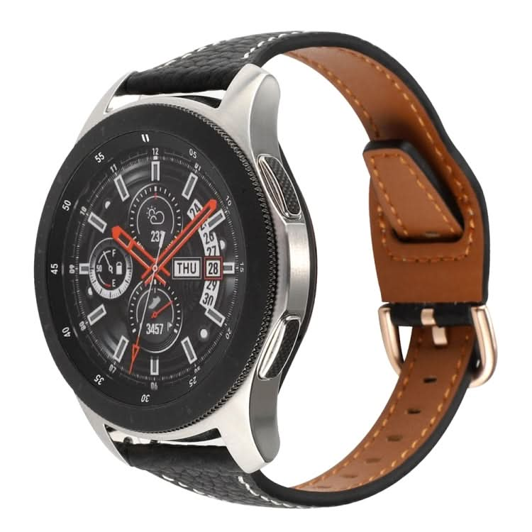 T-shaped Starry Sky Style Litchi Texture Genuine Leather Watch Band