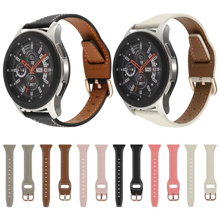 T-shaped Starry Sky Style Litchi Texture Genuine Leather Watch Band