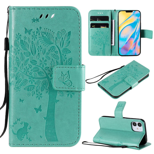 Tree & Cat Embossed Pattern Horizontal Flip Leather Case with Holder & Card Slots & Wallet & Lanyard, Series 5 My Store