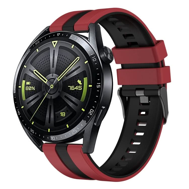 Vertical Two Color Silicone Watch Band