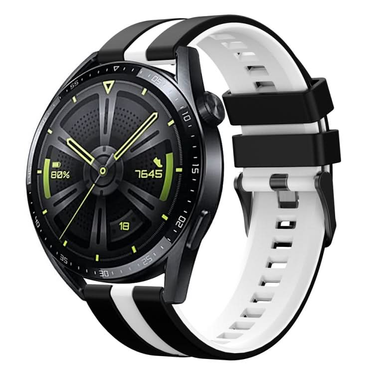 Vertical Two Color Silicone Watch Band