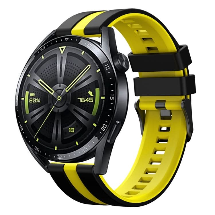 Vertical Two Color Silicone Watch Band