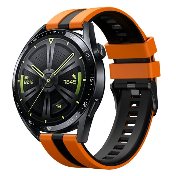 Vertical Two Color Silicone Watch Band