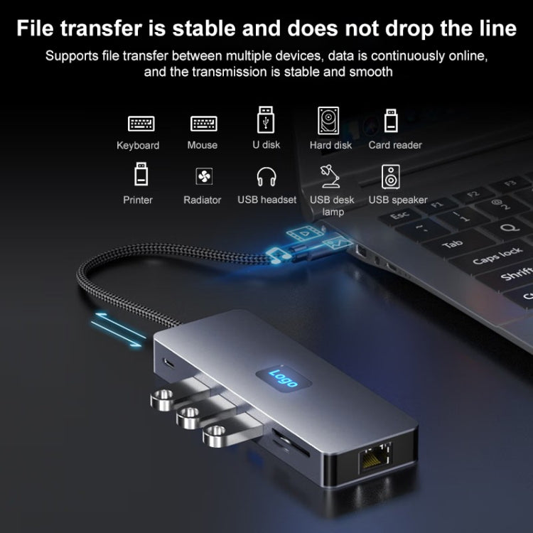 BYL-2411 11 in 1 Type-C HUB Docking Station with 3 x USB3.0, PD100W,  SD/TF, RJ45, Type-C, VGA, HDTV, 3.5mm Jack My Store