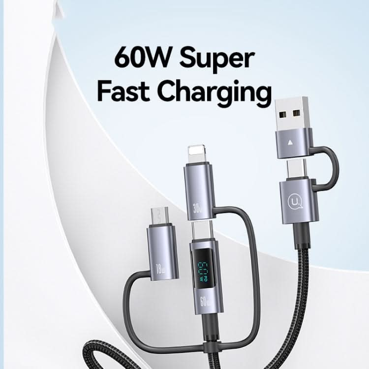 USAMS 60W 6 in 1 Digital Display Fast Charging Cable