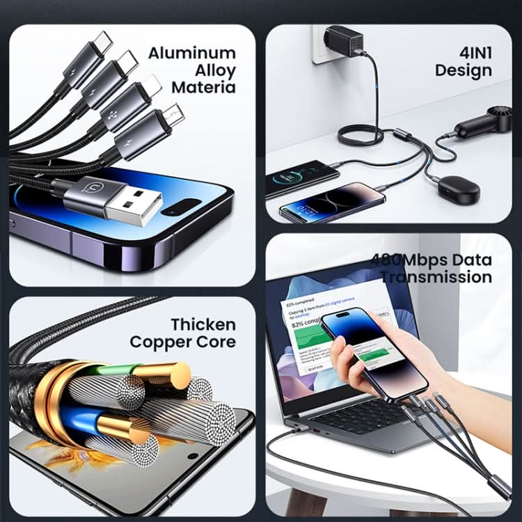 USAMS SJ739 1.2m 4 in 1 Type-C Fast Charging Cable