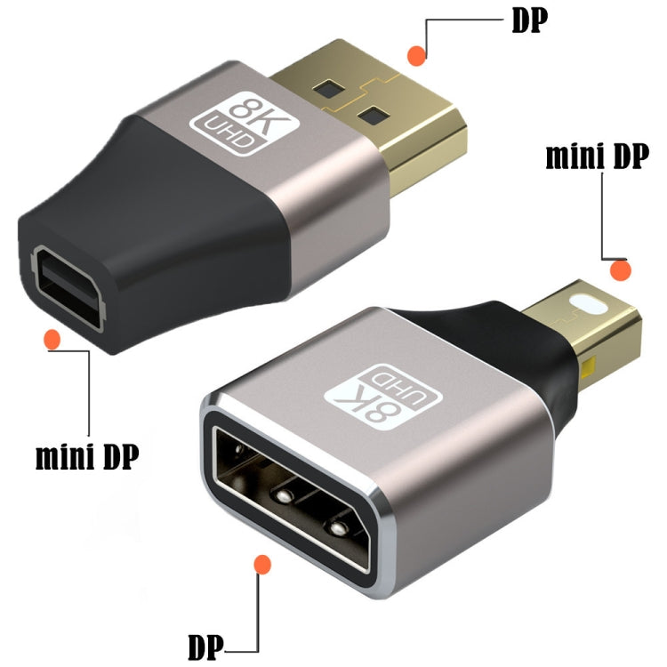 8K 60Hz Male Mini Displayport to Female Displayport Adapter DP Converter