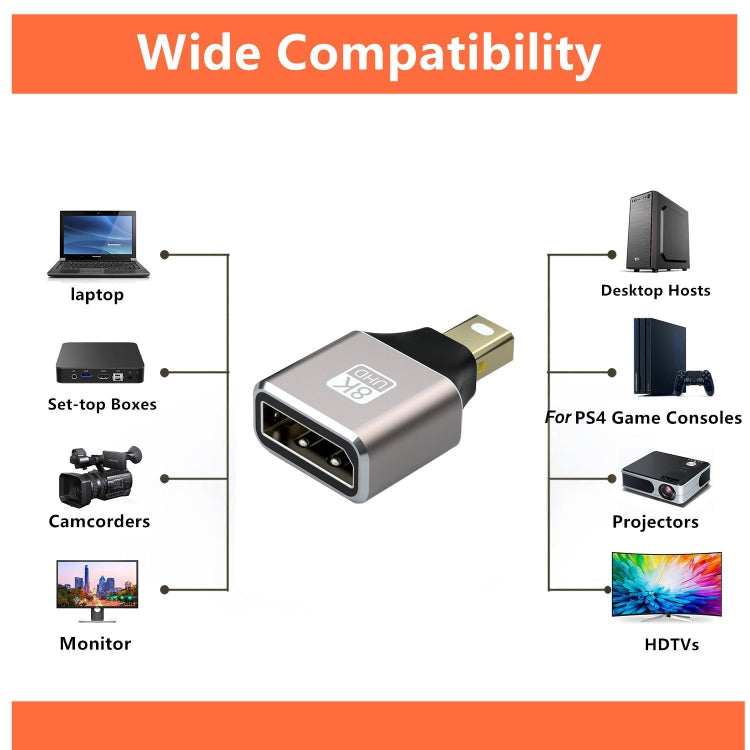 8K 60Hz Male Displayport to Female Mini Displayport Adapter DP Converter My Store