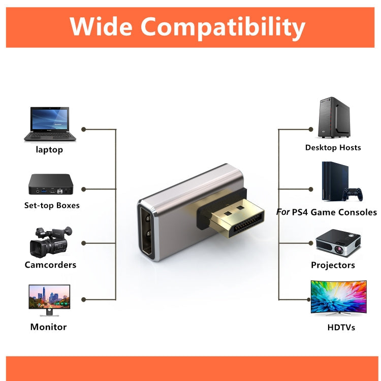 8K PD1.4 Male Displayport to Female Displayport Adapter Converter