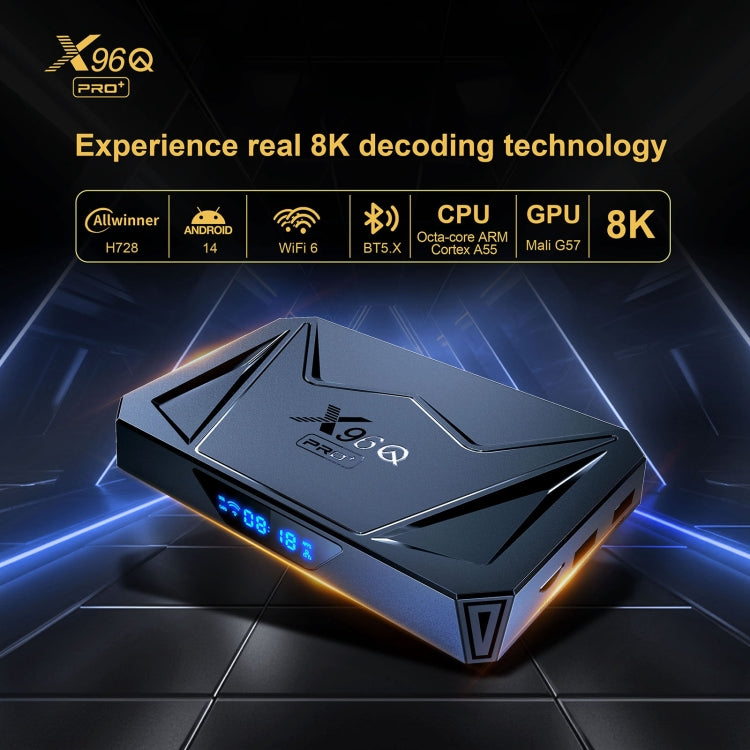 X96Q Pro+ Cortex-A55 Android 14 Octa-core CPU 4K HD Internet Set-top Box Reluova