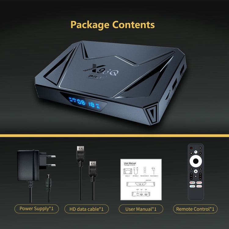 X96Q Pro+ Cortex-A55 Android 14 Octa-core CPU 4K HD Internet Set-top Box