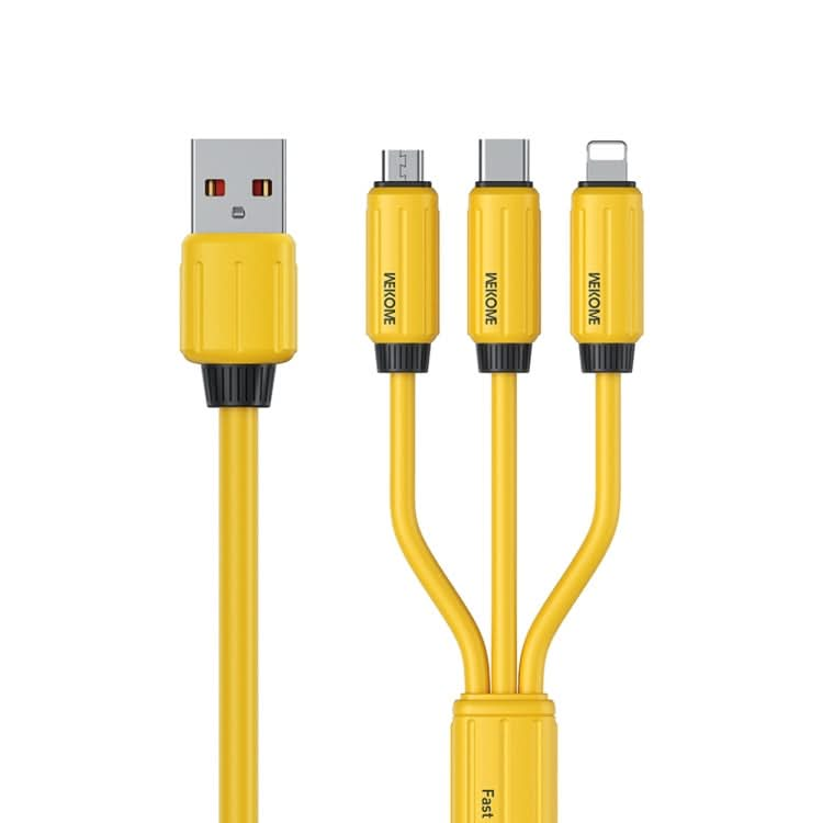 WK WDC-30 Elastic Silicone 1.2m 66W USB to 8 Pin / Type-C / Micro USB Fast Charging Data Cable