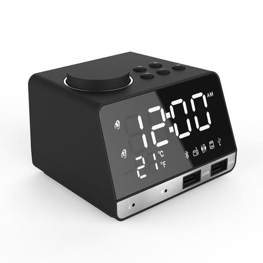 K11 LED Bluetooth 4.2 Speaker Alarm Clock Music Display Radio