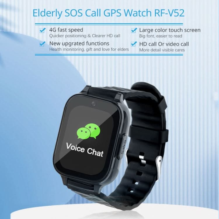 RF-V52-B 1.85 inch Screen GPS Smart Tracker WatchBand Support SOS Call / Health Monitoring For North America / South America