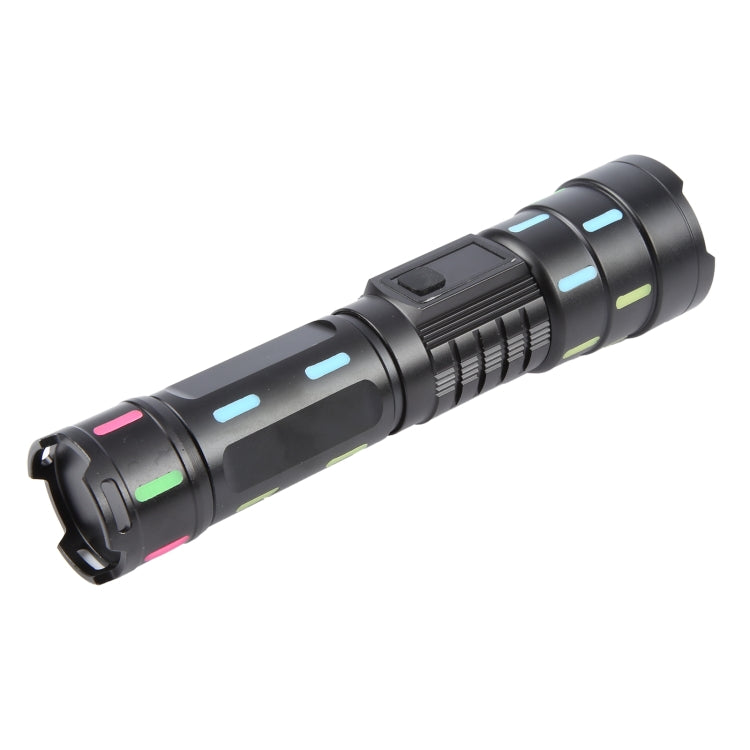 626 White Laser Wick Telescopic Zoom LED Flashlight with Fluorescent Strips My Store