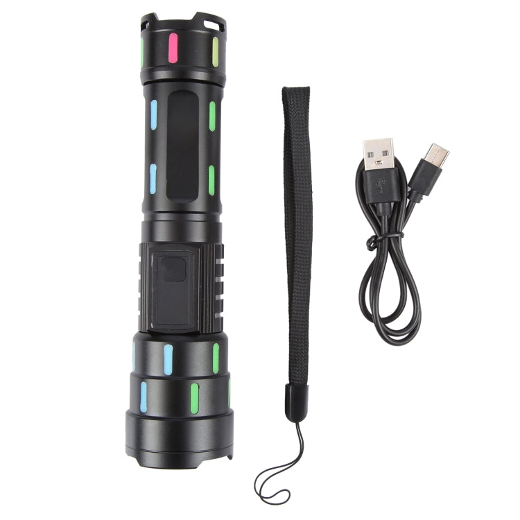 626 White Laser Wick Telescopic Zoom LED Flashlight with Fluorescent Strips My Store