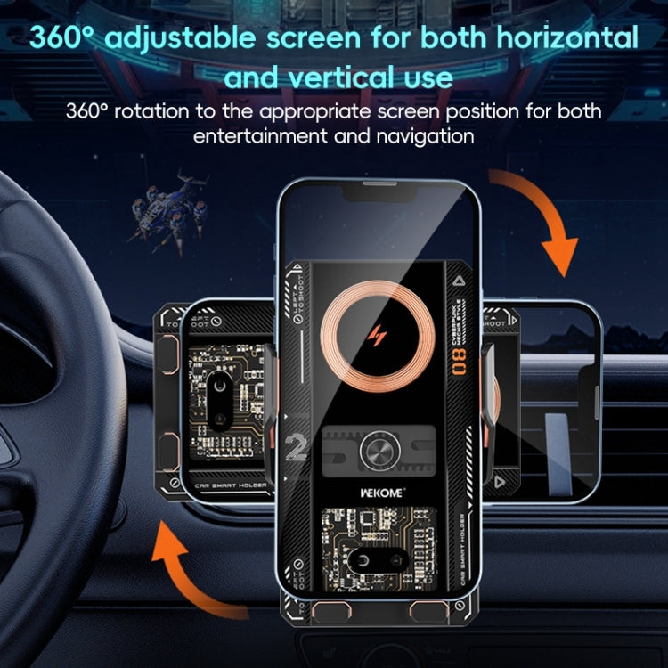 WEKOME WP-U208 15W Mechanical Transparent Wireless Charging Car Holder