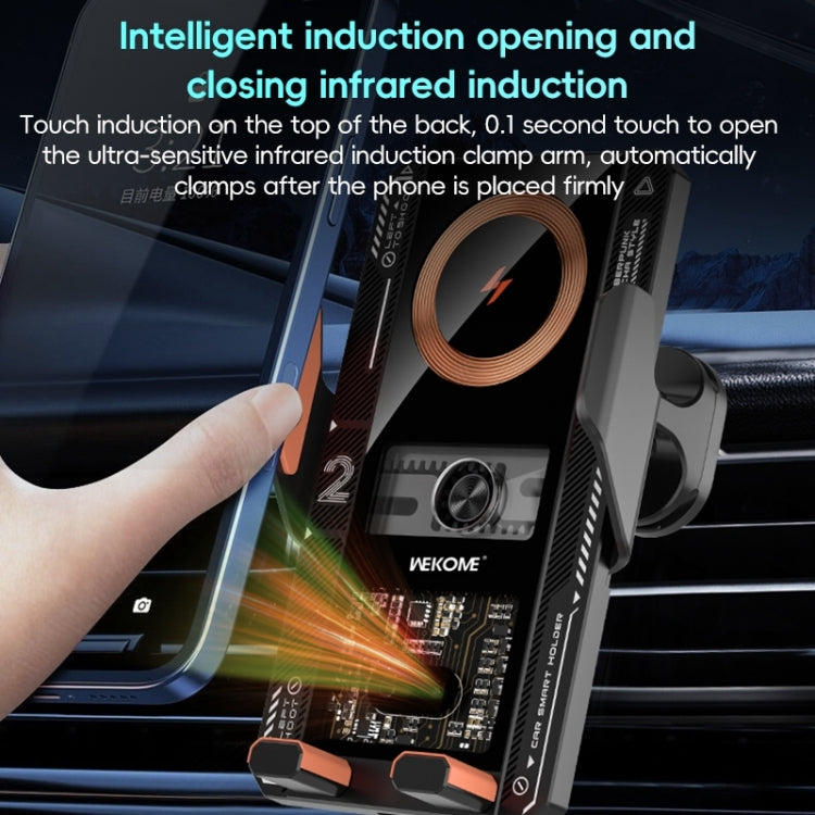 WEKOME WP-U208 15W Mechanical Transparent Wireless Charging Car Holder