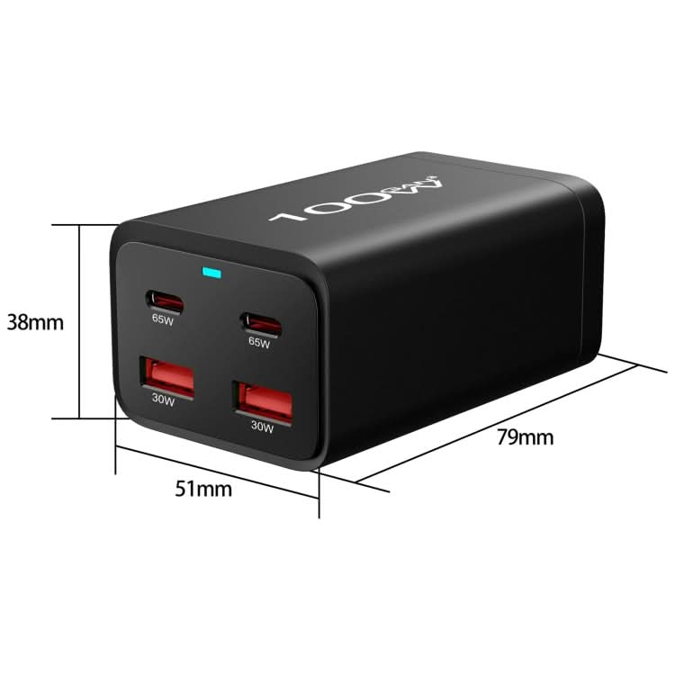 2A2C-100W GaN Pro 100W USB x 2, USB-C / Type-C x 2 Fast Charger