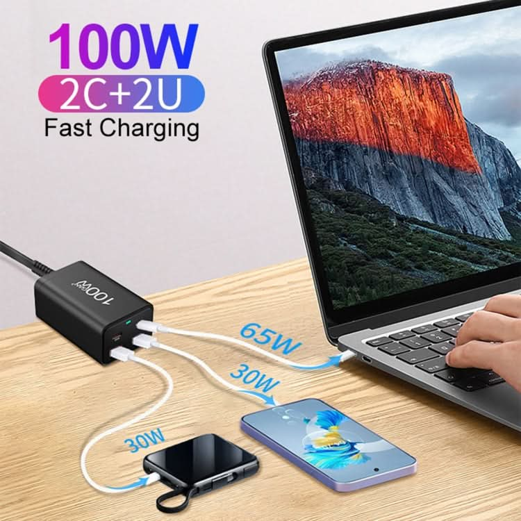 2A2C-100W GaN Pro 100W USB x 2, USB-C / Type-C x 2 Fast Charger