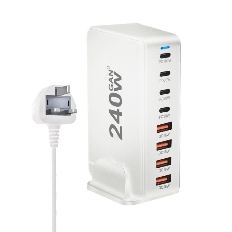 YMS-858 GaN 240W USB x 4, USB-C / Type-C x 4 Fast Charger