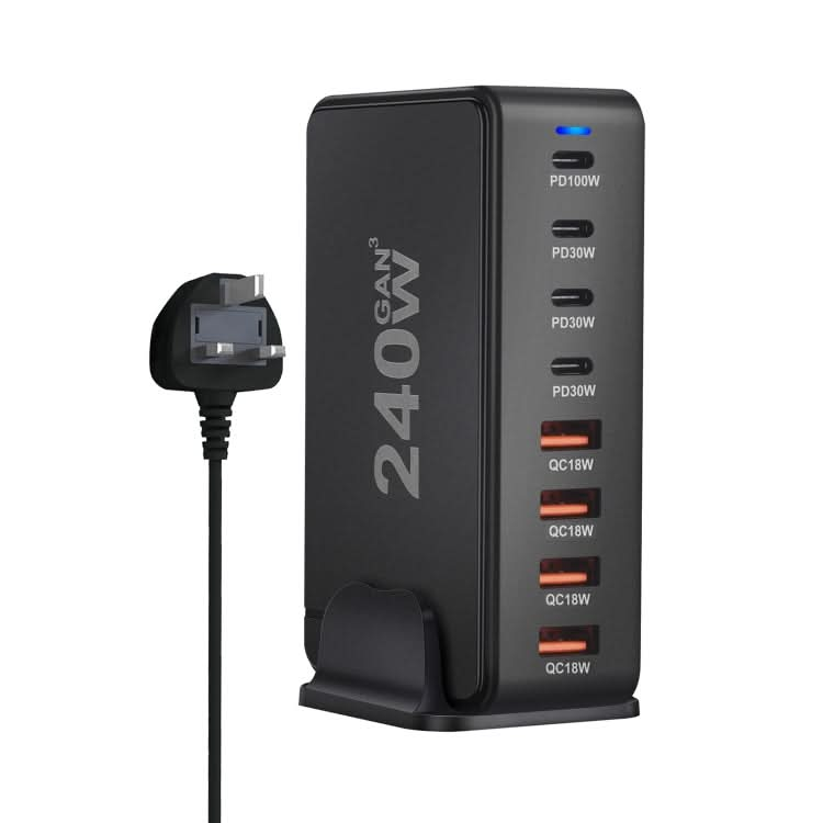 YMS-858 GaN 240W USB x 4, USB-C / Type-C x 4 Fast Charger