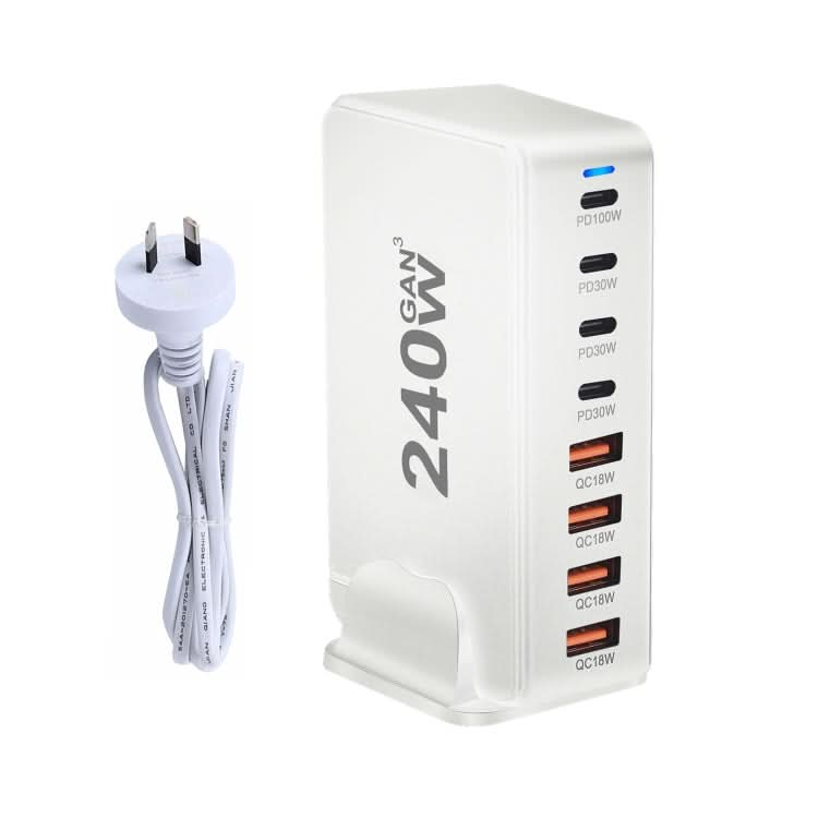 YMS-858 GaN 240W USB x 4, USB-C / Type-C x 4 Fast Charger