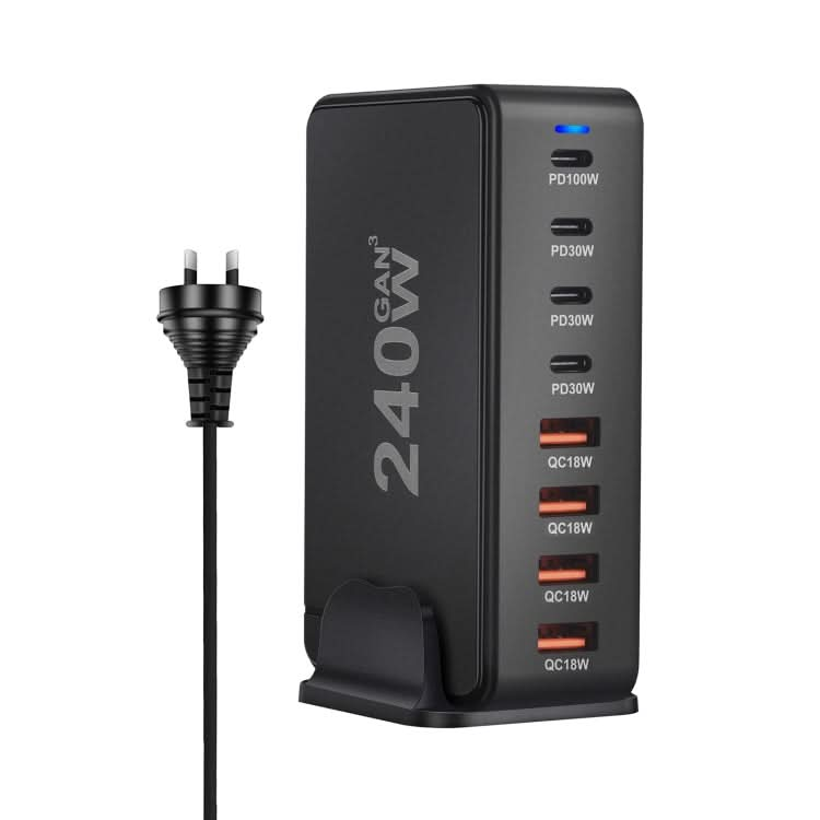 YMS-858 GaN 240W USB x 4, USB-C / Type-C x 4 Fast Charger