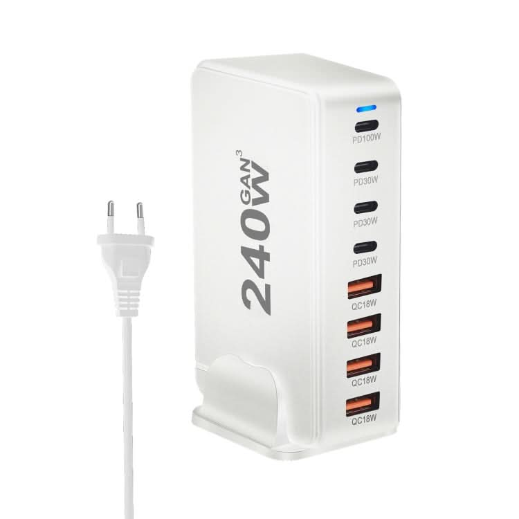 YMS-858 GaN 240W USB x 4, USB-C / Type-C x 4 Fast Charger